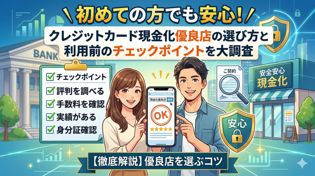 初めての方でも安心！クレジットカード現金化優良店の選び方と利用前のチェックポイントを大調査
